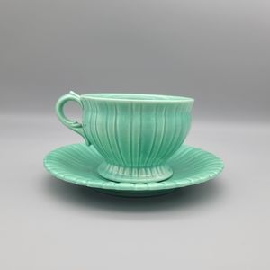 Vintage Stangl Pottery Colonial Green Stangl Vintage Tea Cup & Saucer Set
